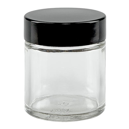 Pot en verre clair 30 ml / filetage 38 mm